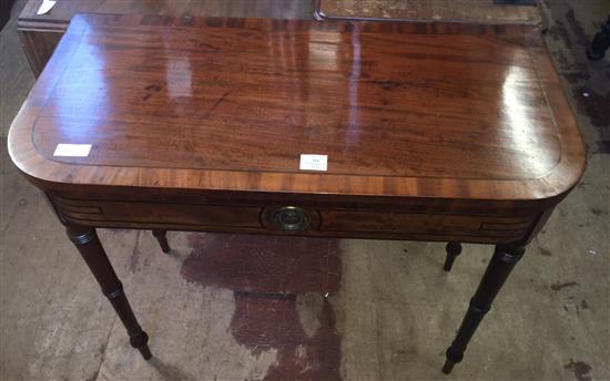 Regency inlaid mahogany card table